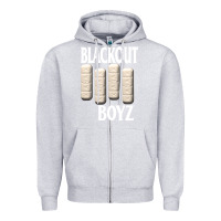 Heather Grey blackout boyz black Zipper Hoodie - linhVisuals