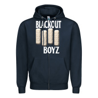 Navy blackout boyz black Zipper Hoodie - linhVisuals