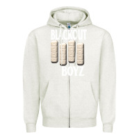 Oatmeal Heather blackout boyz black Zipper Hoodie - linhVisuals