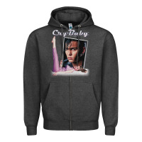 Charcoal Heather cry baby title Zipper Hoodie - linhVisuals