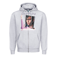 Heather Grey cry baby title Zipper Hoodie - linhVisuals