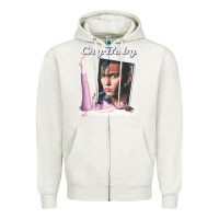 Oatmeal Heather cry baby title Zipper Hoodie - linhVisuals