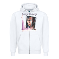 White cry baby title Zipper Hoodie - linhVisuals