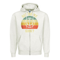 Oatmeal Heather mens funny boating shirt but did we sink rope anchor boat captain tank Zipper Hoodie - linhVisuals