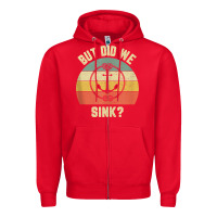 Red mens funny boating shirt but did we sink rope anchor boat captain tank Zipper Hoodie - linhVisuals