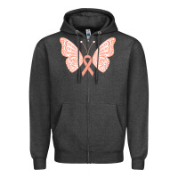 Charcoal Heather gynecologic cancer support t  shirt gynecological cancer awareness pea Zipper Hoodie - linhVisuals