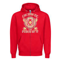 Red cherokee native american and proud of t shirt Zipper Hoodie - linhVisuals