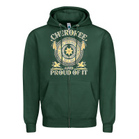 Sports Green cherokee native american and proud of t shirt Zipper Hoodie - linhVisuals