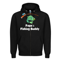 Kids Papa's Fishing Buddy Grandson Or Granddaughter Fish T Shirt Zipper Hoodie | Teevron