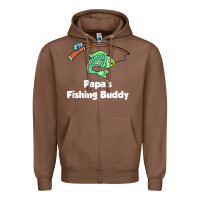 Chestnut kids papa's fishing buddy grandson or granddaughter fish t shirt Zipper Hoodie - linhVisuals