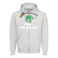 Dove Grey kids papa's fishing buddy grandson or granddaughter fish t shirt Zipper Hoodie - linhVisuals