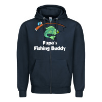 Navy kids papa's fishing buddy grandson or granddaughter fish t shirt Zipper Hoodie - linhVisuals