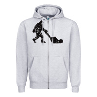 Heather Grey mens mowing bigfoot   golf course superintendent maintenance turf t sh Zipper Hoodie - linhVisuals
