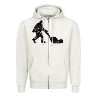 Oatmeal Heather mens mowing bigfoot   golf course superintendent maintenance turf t sh Zipper Hoodie - linhVisuals