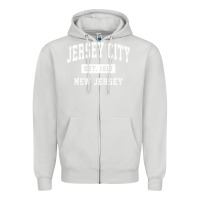 Dove Grey jersey city new jersey nj vintage established sports design pullover h Zipper Hoodie - linhVisuals