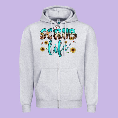 Scrub Life Zipper Hoodie Designed By Jahusdesignshop