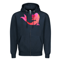 Navy mermaid t  shirt pink mermaid t  shirt Zipper Hoodie - linhVisuals
