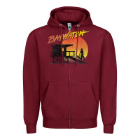 Burgundy baywatch lifeguard sunset t shirt Zipper Hoodie - linhVisuals