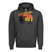 Charcoal Heather baywatch lifeguard sunset t shirt Zipper Hoodie - linhVisuals