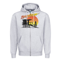 Heather Grey baywatch lifeguard sunset t shirt Zipper Hoodie - linhVisuals