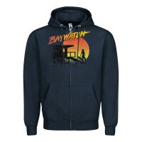 Navy baywatch lifeguard sunset t shirt Zipper Hoodie - linhVisuals
