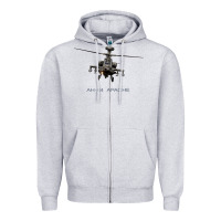 Heather Grey ah 64 apache longbow helicopter t shirt t shirt Zipper Hoodie - linhVisuals
