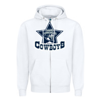 White the cowboys football Zipper Hoodie - linhVisuals
