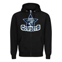 Black the cowboys football Zipper Hoodie - linhVisuals