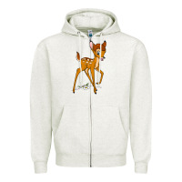 Oatmeal Heather bambi Zipper Hoodie - linhVisuals