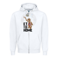White e.t. phone home spaceship flying away premium t shirt Zipper Hoodie - linhVisuals