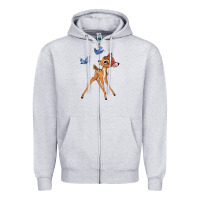 Heather Grey bambi Zipper Hoodie - linhVisuals