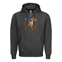 Charcoal Heather bambi Zipper Hoodie - linhVisuals