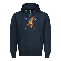Navy bambi Zipper Hoodie - linhVisuals