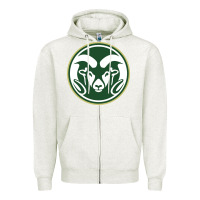 Oatmeal Heather The colorado state rams Zipper Hoodie - linhVisuals