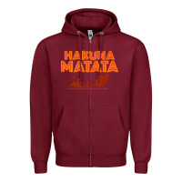 Burgundy lion king hakuna matata Zipper Hoodie - linhVisuals