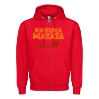 Red lion king hakuna matata Zipper Hoodie - linhVisuals