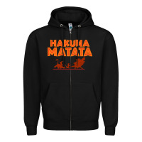 Black lion king hakuna matata Zipper Hoodie - linhVisuals