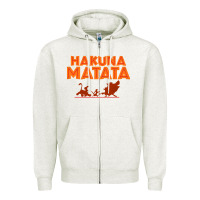 Oatmeal Heather lion king hakuna matata Zipper Hoodie - linhVisuals