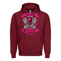 Burgundy biker gear motorcycle gifts biker chick i ride my biker tank top Zipper Hoodie - linhVisuals
