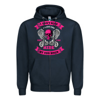 Navy biker gear motorcycle gifts biker chick i ride my biker tank top Zipper Hoodie - linhVisuals