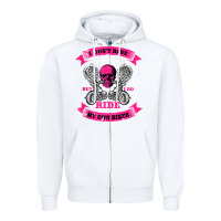 White biker gear motorcycle gifts biker chick i ride my biker tank top Zipper Hoodie - linhVisuals