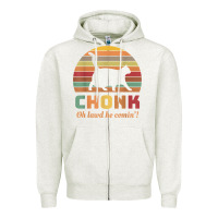 Oatmeal Heather chonk cat scale meme retro oh lawd he comin' memes t shirt Zipper Hoodie - linhVisuals