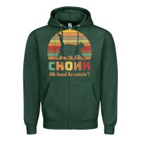 Sports Green chonk cat scale meme retro oh lawd he comin' memes t shirt Zipper Hoodie - linhVisuals