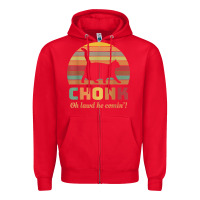 Red chonk cat scale meme retro oh lawd he comin' memes t shirt Zipper Hoodie - linhVisuals