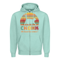 Seafoam chonk cat scale meme retro oh lawd he comin' memes t shirt Zipper Hoodie - linhVisuals