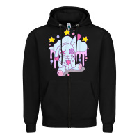 Black bunny pastel goth voodoo doll t shirt Zipper Hoodie - linhVisuals