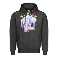 Charcoal Heather bunny pastel goth voodoo doll t shirt Zipper Hoodie - linhVisuals