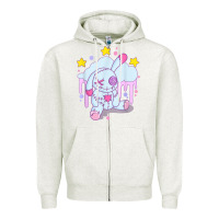 Oatmeal Heather bunny pastel goth voodoo doll t shirt Zipper Hoodie - linhVisuals