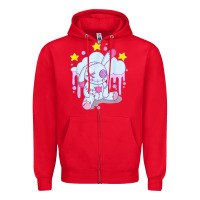 Red bunny pastel goth voodoo doll t shirt Zipper Hoodie - linhVisuals