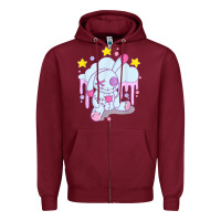 Burgundy bunny pastel goth voodoo doll t shirt Zipper Hoodie - linhVisuals